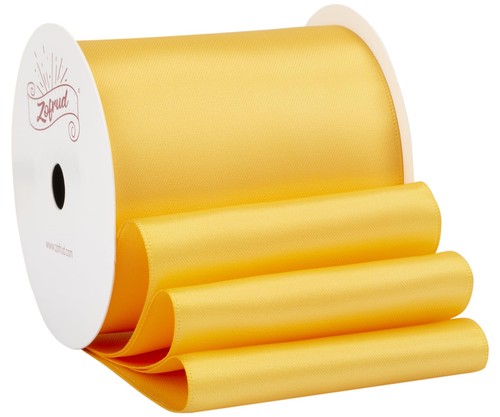 Yellow gold satin ribbon - yellow, 3